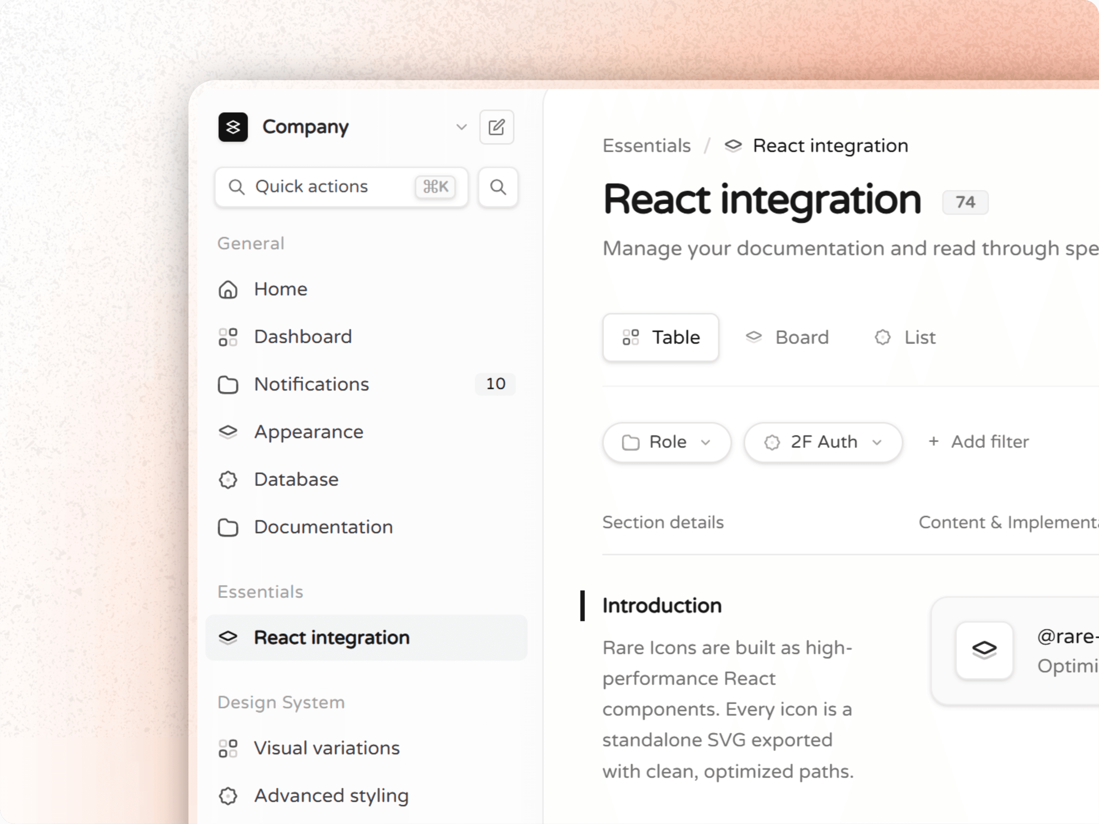 High-fidelity UI showcase with Rare Icons