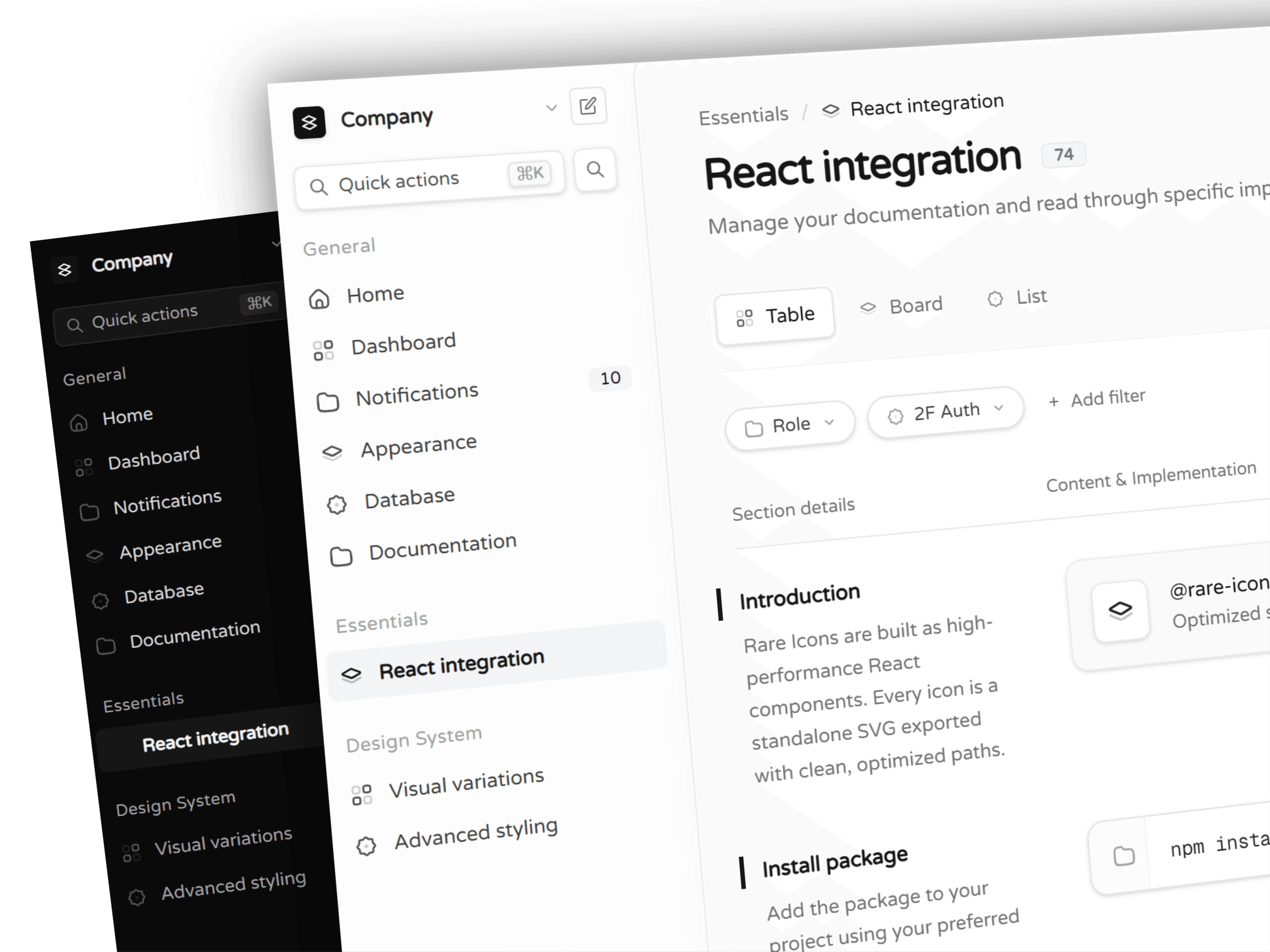 Enterprise dashboard showcase